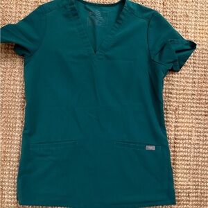 FIGS Catarina Scrub Top Hunter Green